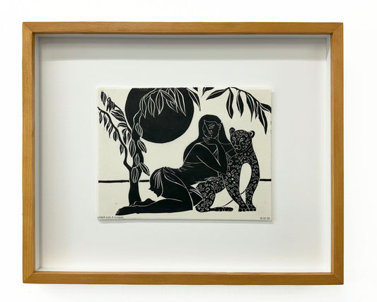 Earth Study Linocut, Black