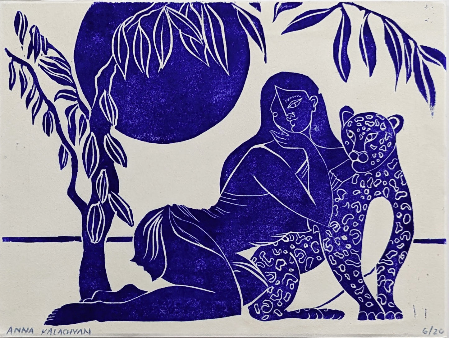 Earth Study Linocut